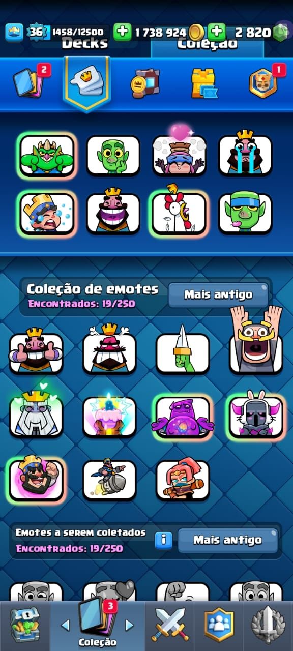 CONTA DE CLASH ROYALE LEVEL 36 COM 2K800DE GEMA E MUITAS EVOLUÇÕES!!!