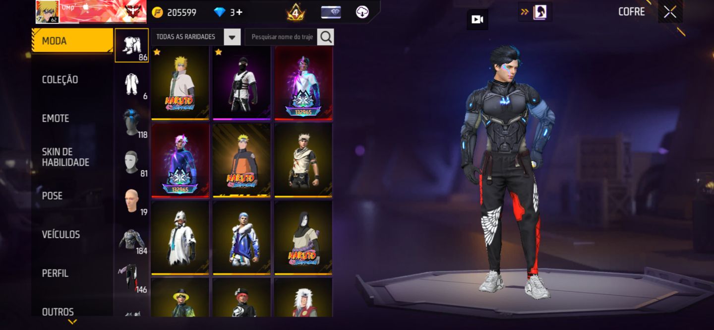 Conta de Free Fire com angelical vermelha