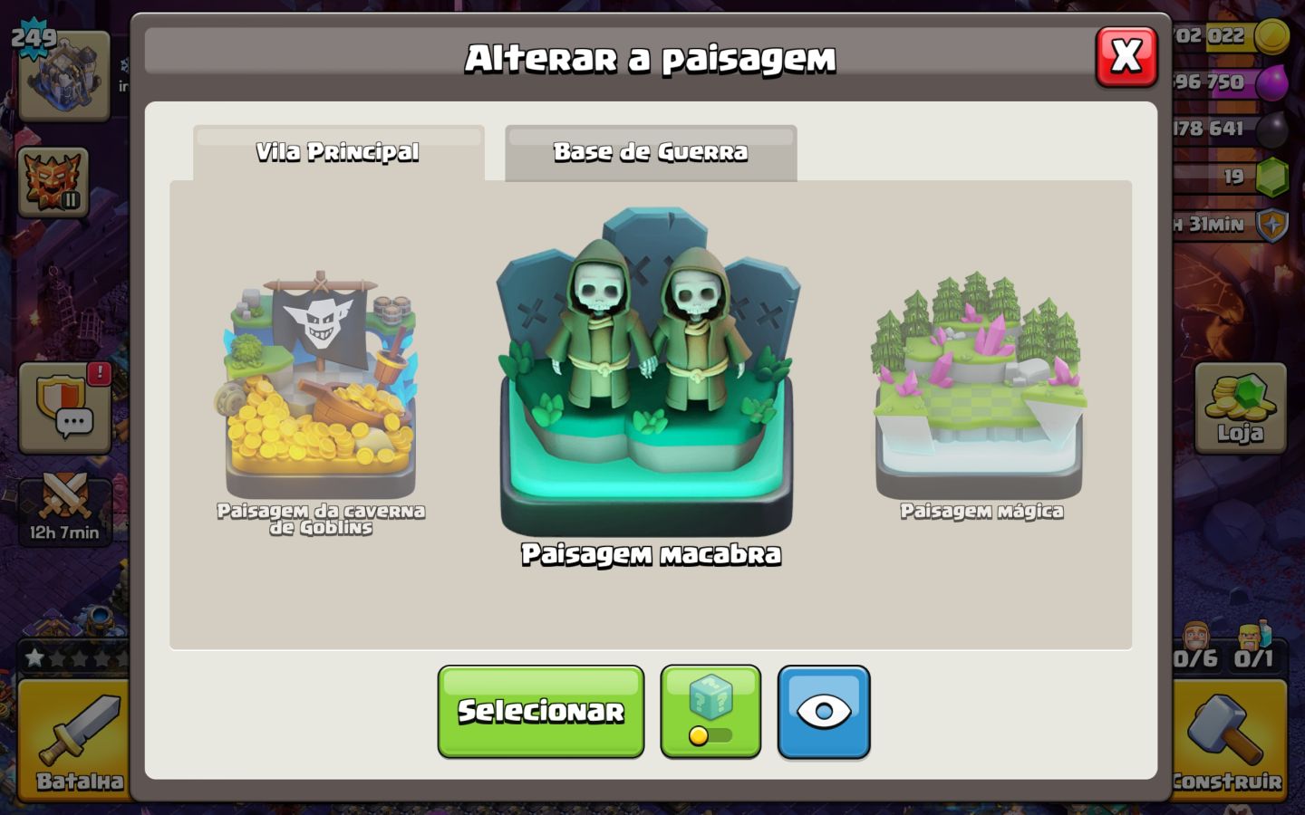 CONTA DO CLASH OF CLANS (CV 18 PRATICAMENTE FULL COM VÁIOS PASSES, SKINS ETC.)