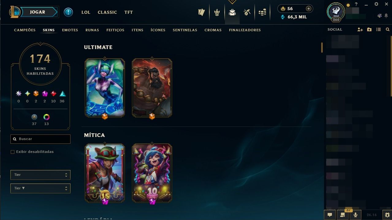 CONTA LOL DESDE 2014 -COLEÇÃO VETERANA - TODOS OS CAMPEÕES