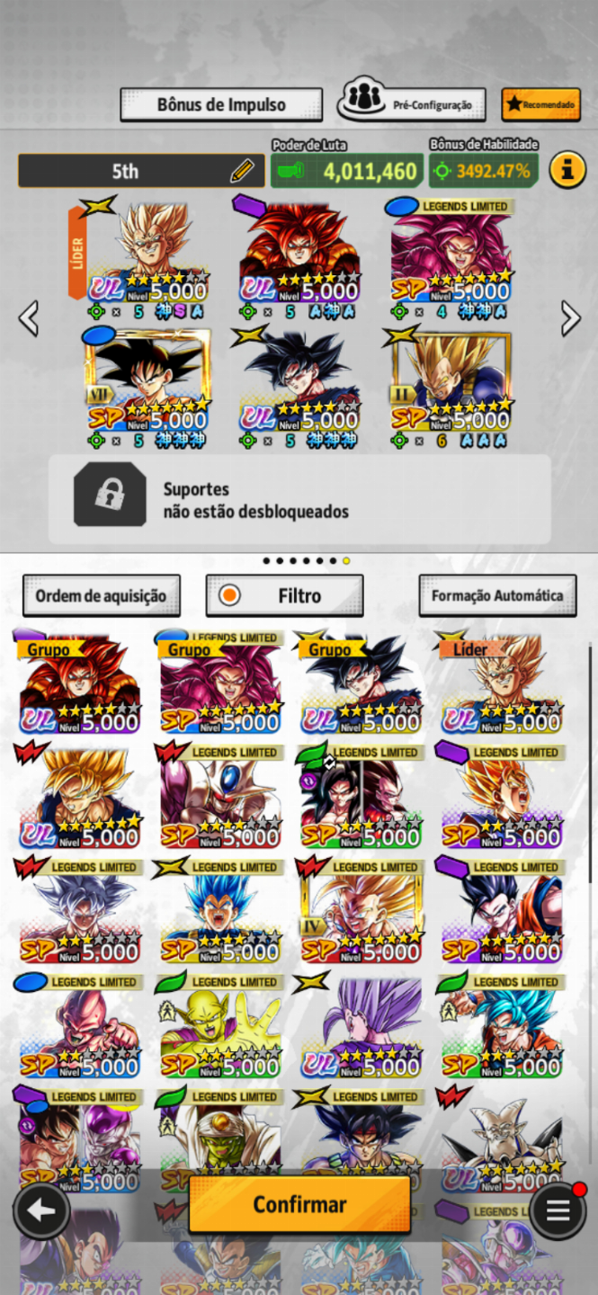 Conta Dragon Ball Legends - Grande Acervo de Personagens SP e Ultras