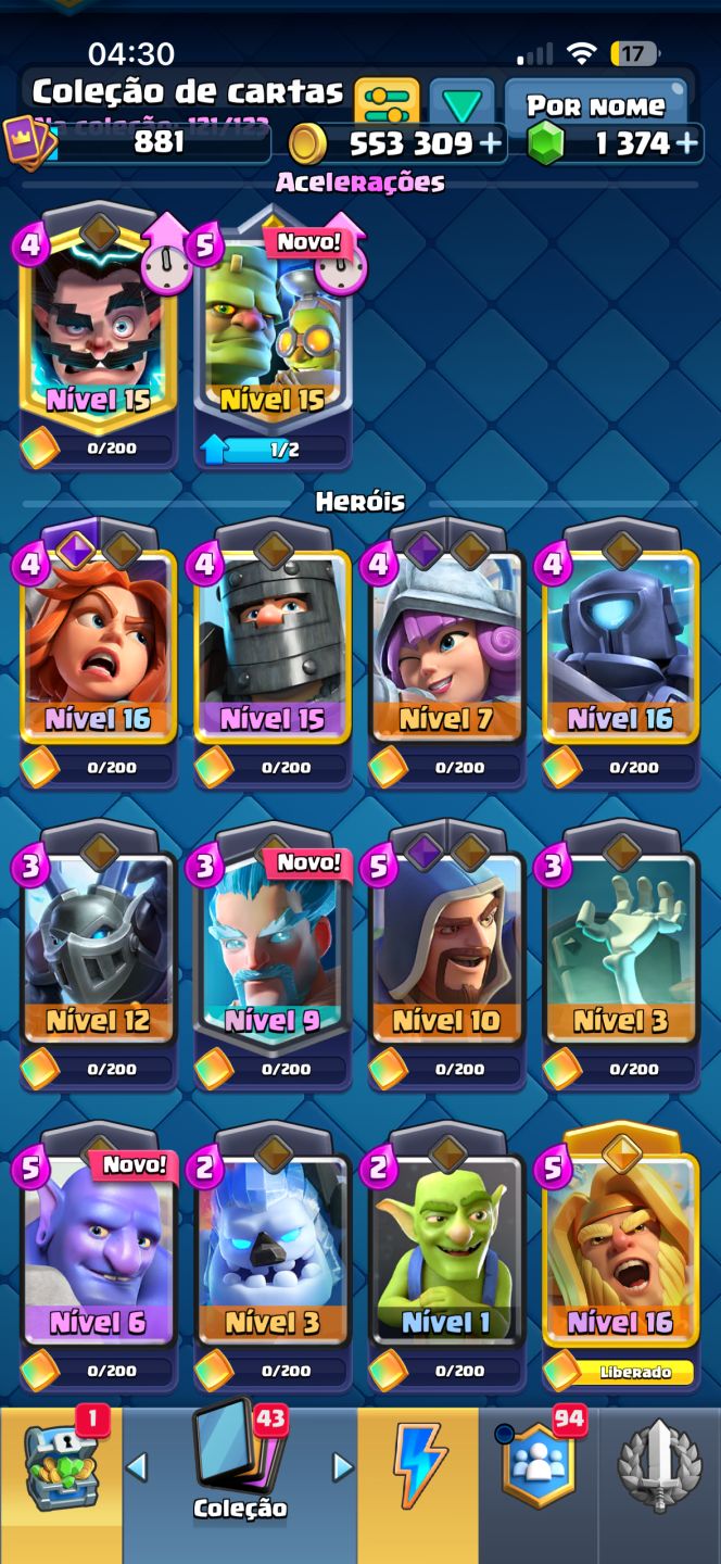 Clash Royale 10.327 Troféus | 1.374 Gemas | Cartas Nível 16