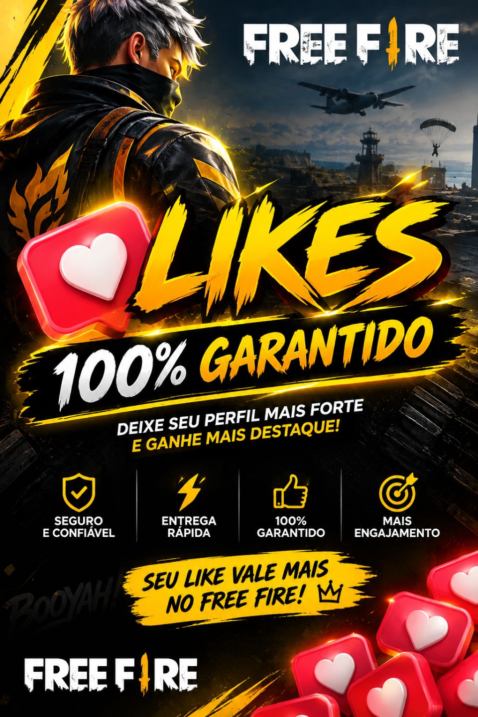 LIKES FREE FIRE VIA ID + BRINDE