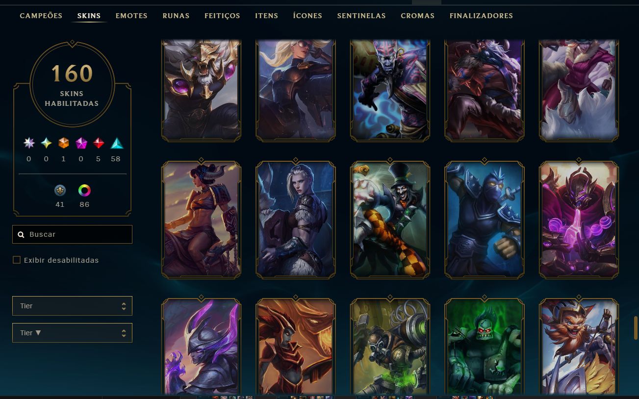 CONTA LOL MESTRE 400PDL+ / LV 302 / 160 SKINS / FULL ACESSO DADOS / TODOS CHAMPS