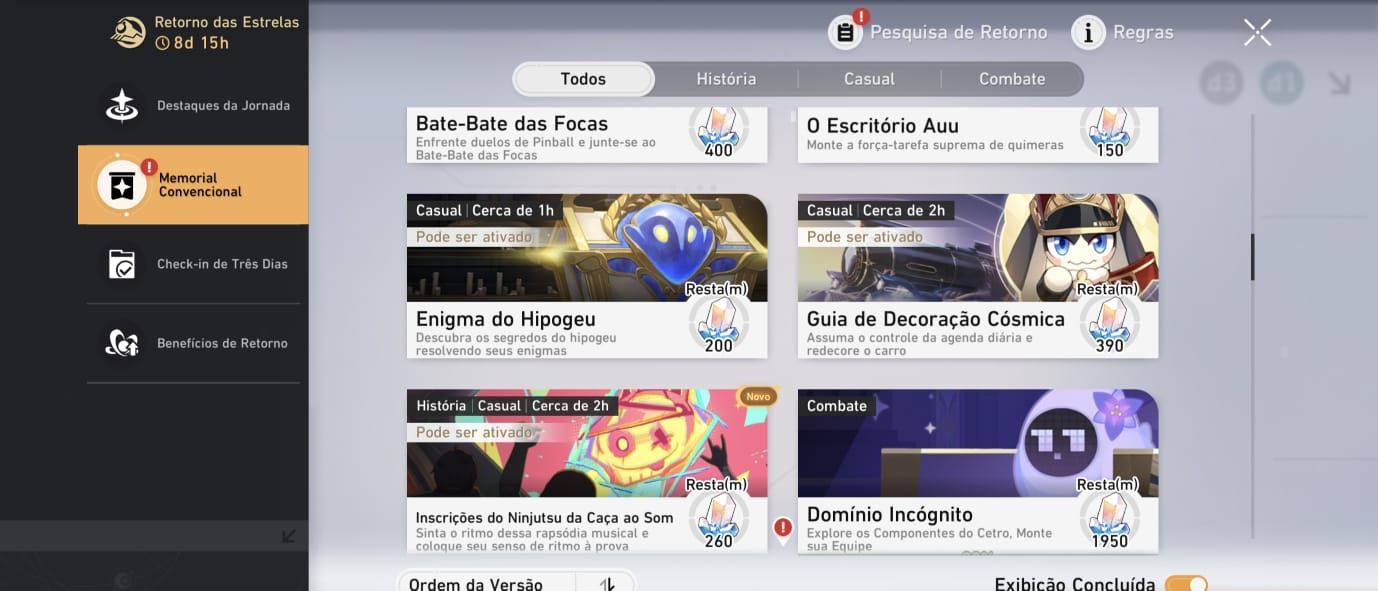 Conta de hsr! Lvl 70