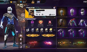 Conta free fire gemada com barbinha, bandeirao entrada, angelical, xm8 e ump att