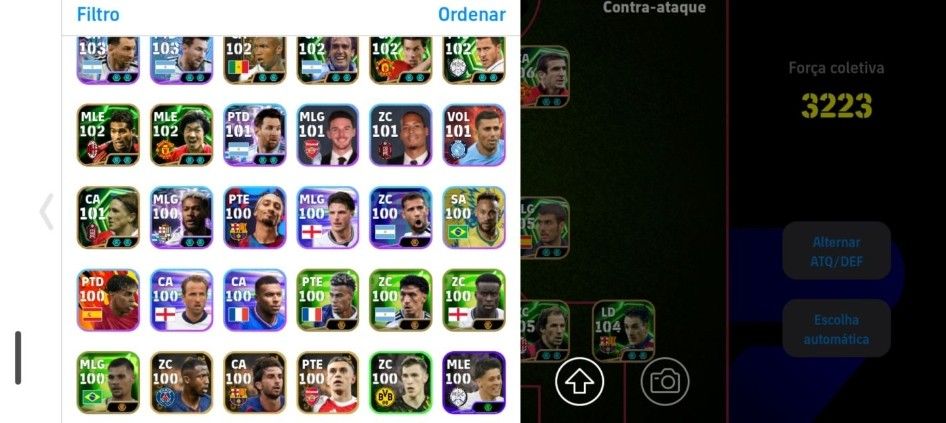 Conta efootball del Piero, puskas, cantona 3220+, 500 moedas negativas