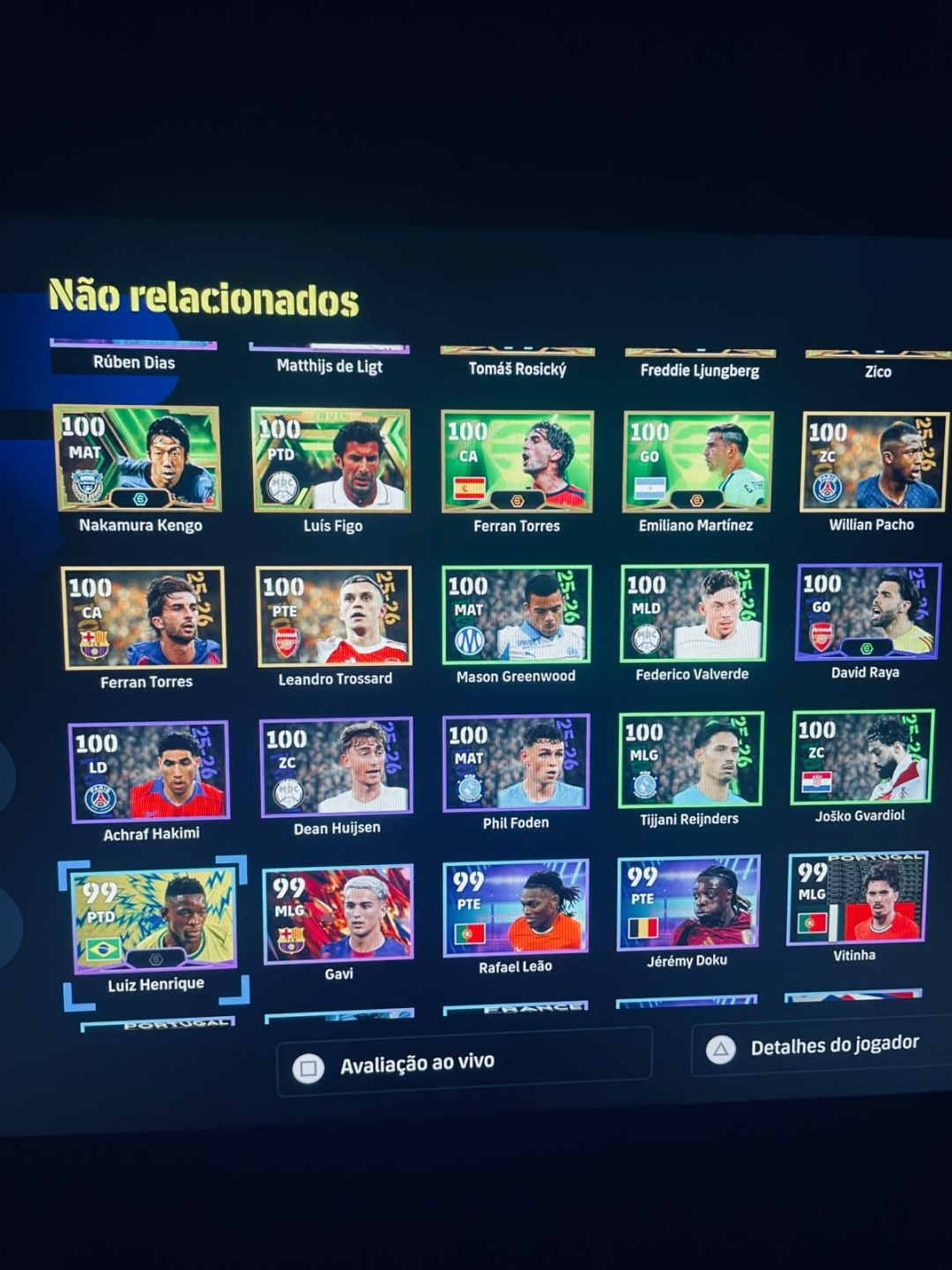 Conta de efootball (ps4,ps5) haaland 108 e mais ps plus na conta