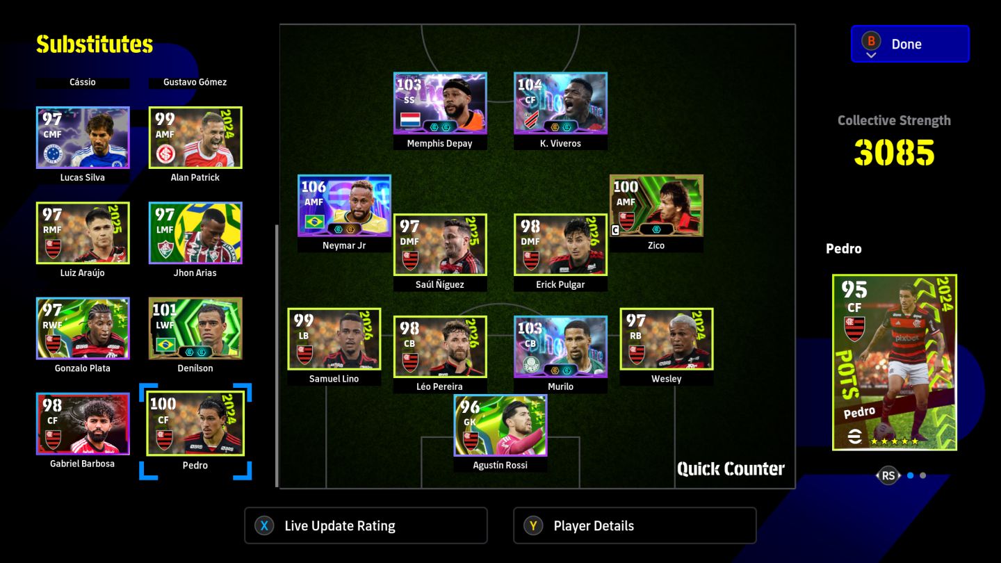 Conta Efootball Xbox / Pc Microsoft - 3307 - 6 Bigtime + 73 Épicos + 50 Showtime