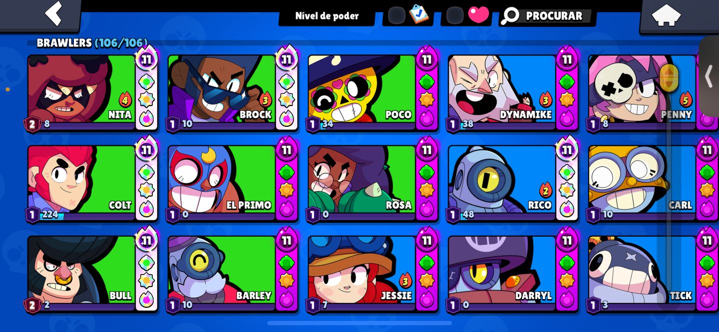 CONTA DE BRAWL STARS 120K FULL 11 FULL BUFF 107/108 ALTERO GMAIL P SEU