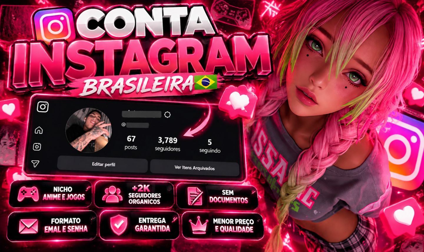 Conta Instagram com 2K+ de Seguidores Brasileiros | Entrega Rápida | + barata
