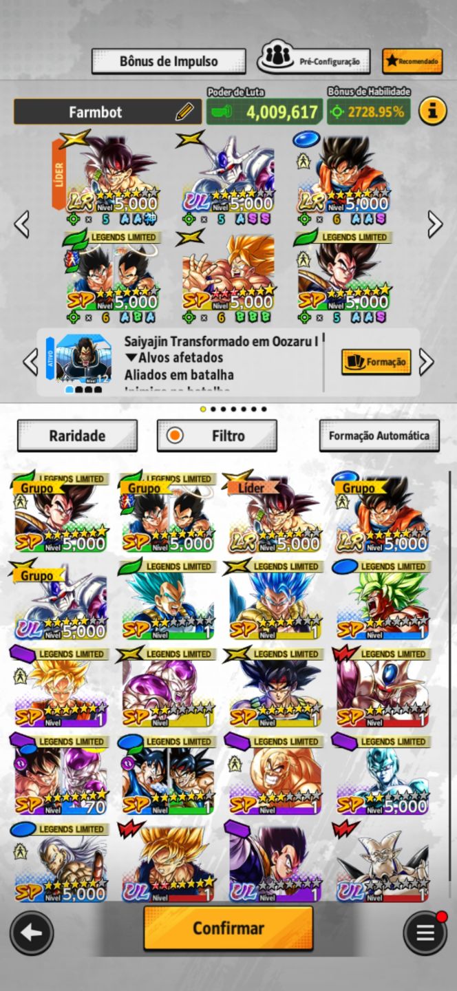 CONTA DRAGON BALL LEGENDS 2 LEGENDS 1 ULTRA