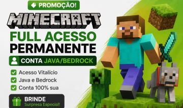 MINECRAFT FULL ACESSO PERMANENTE JAVA + BEDROCK | CONTA ORIGINAL + BRINDE