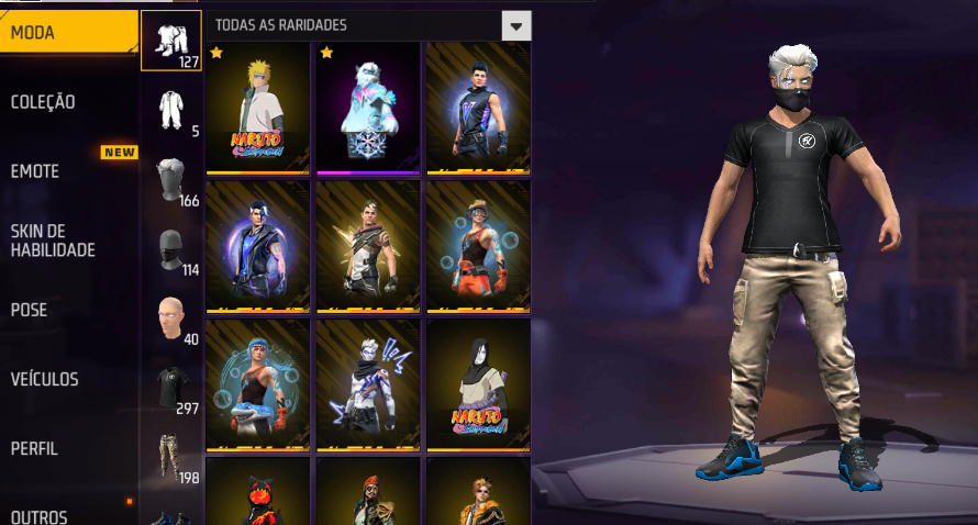 CONTA FREE FIRE 300 PEITAS + PASSE DE BRINDE