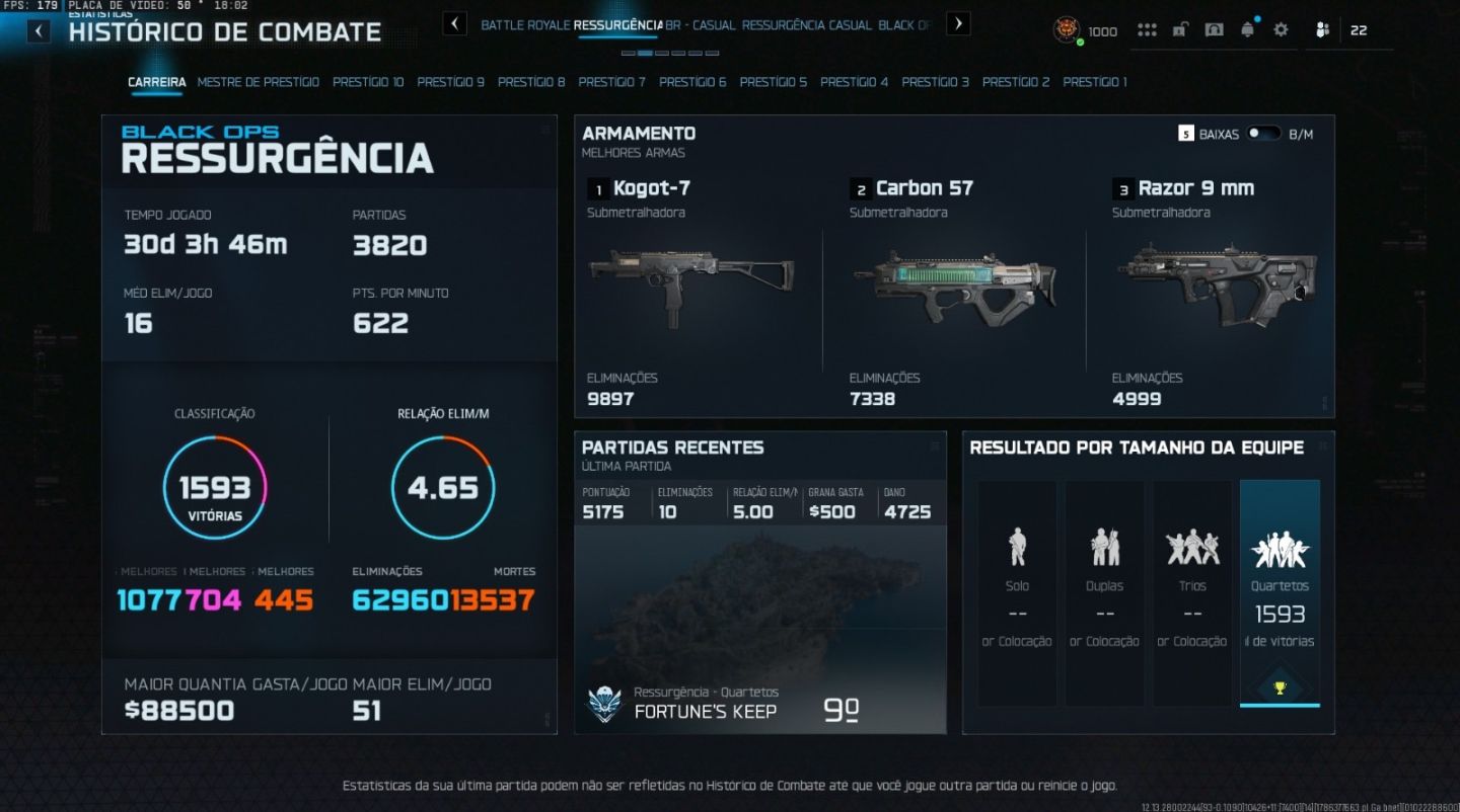 CONTA COD WARZONE COM MUITA SKIN