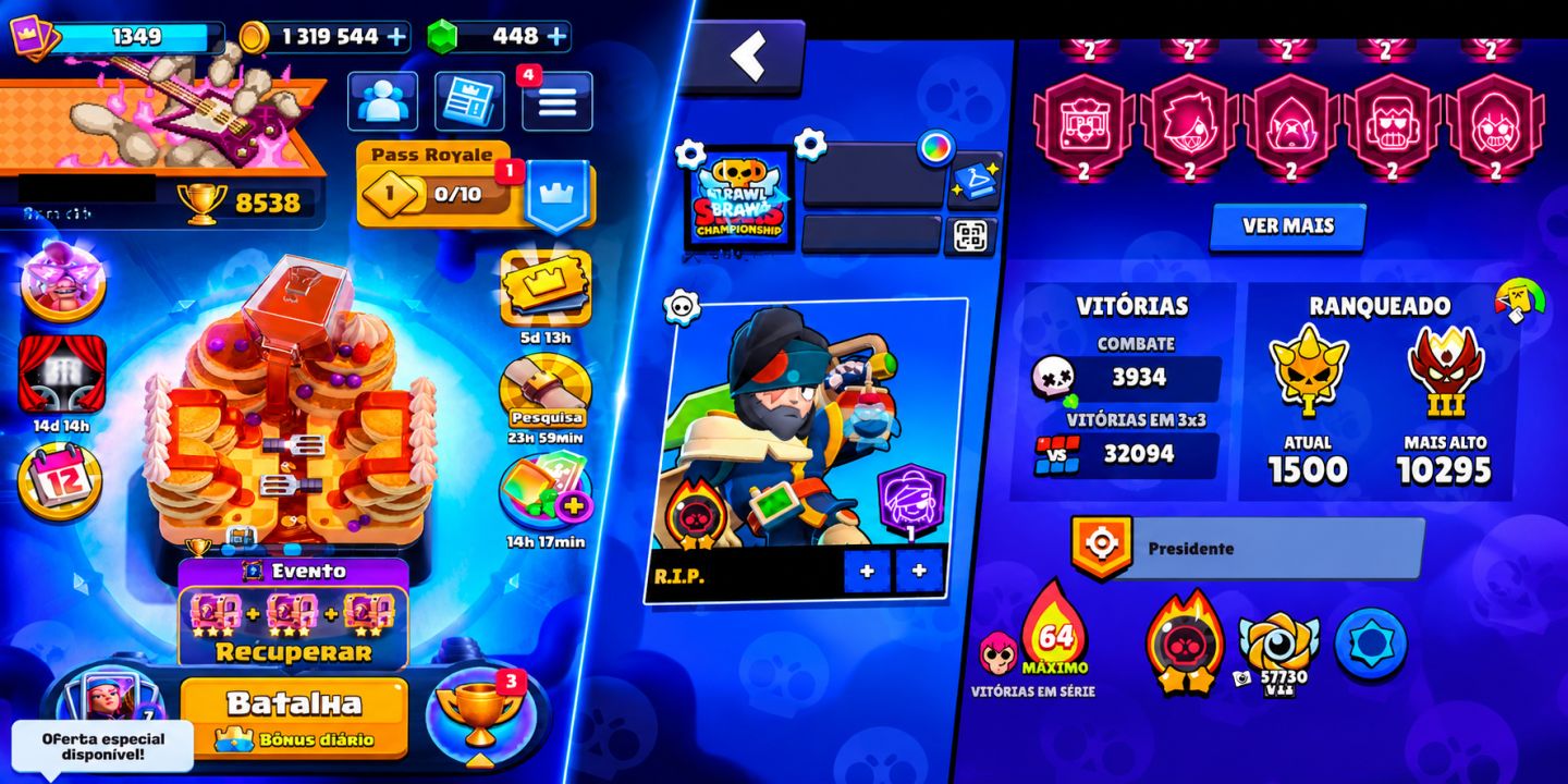 CONTA DE BRAWL STARS À VENDA! | OPORTUNIDADE IMPERDÍVEL/ E +1 CONTA CLASH ROYALE