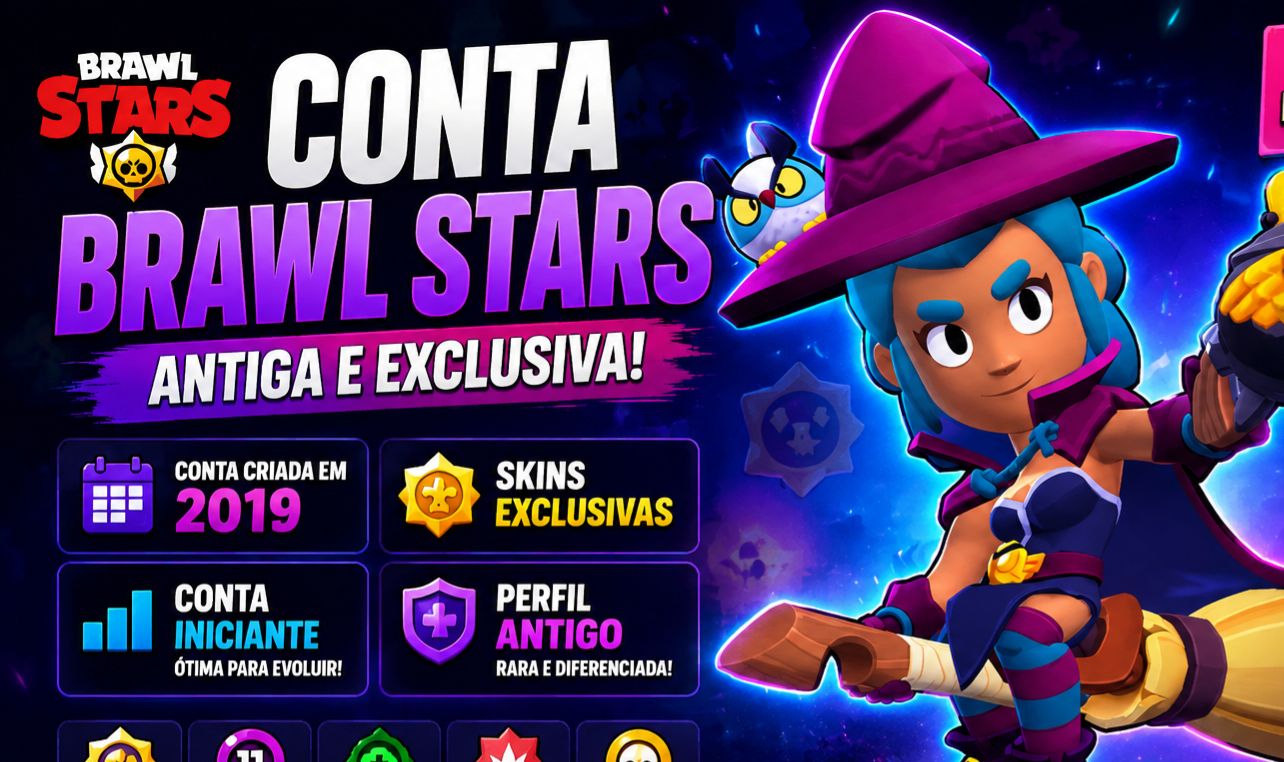 CONTA BRAWL STARS 2019 COM SKINS EXCLUSIVAS