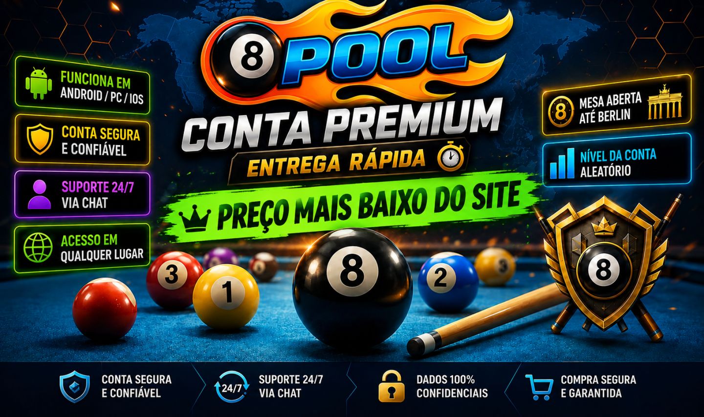 [MENOR PREÇO DE VERDADE] CONTAS 8 BALL POOL 100 MILHÕES A 1 BILHÃO