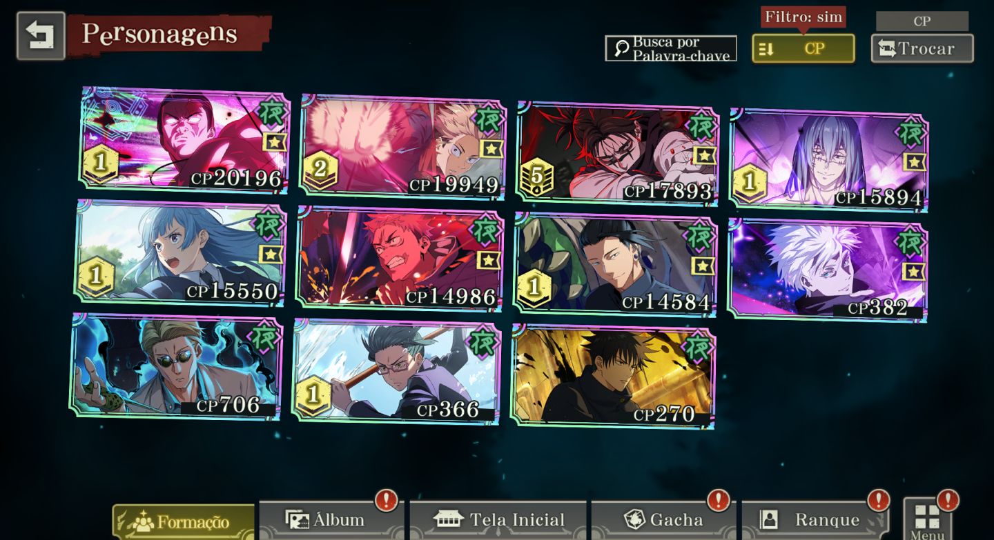 CONTA JUJUTSU KAISEN PHANTOM PARADE END GAME