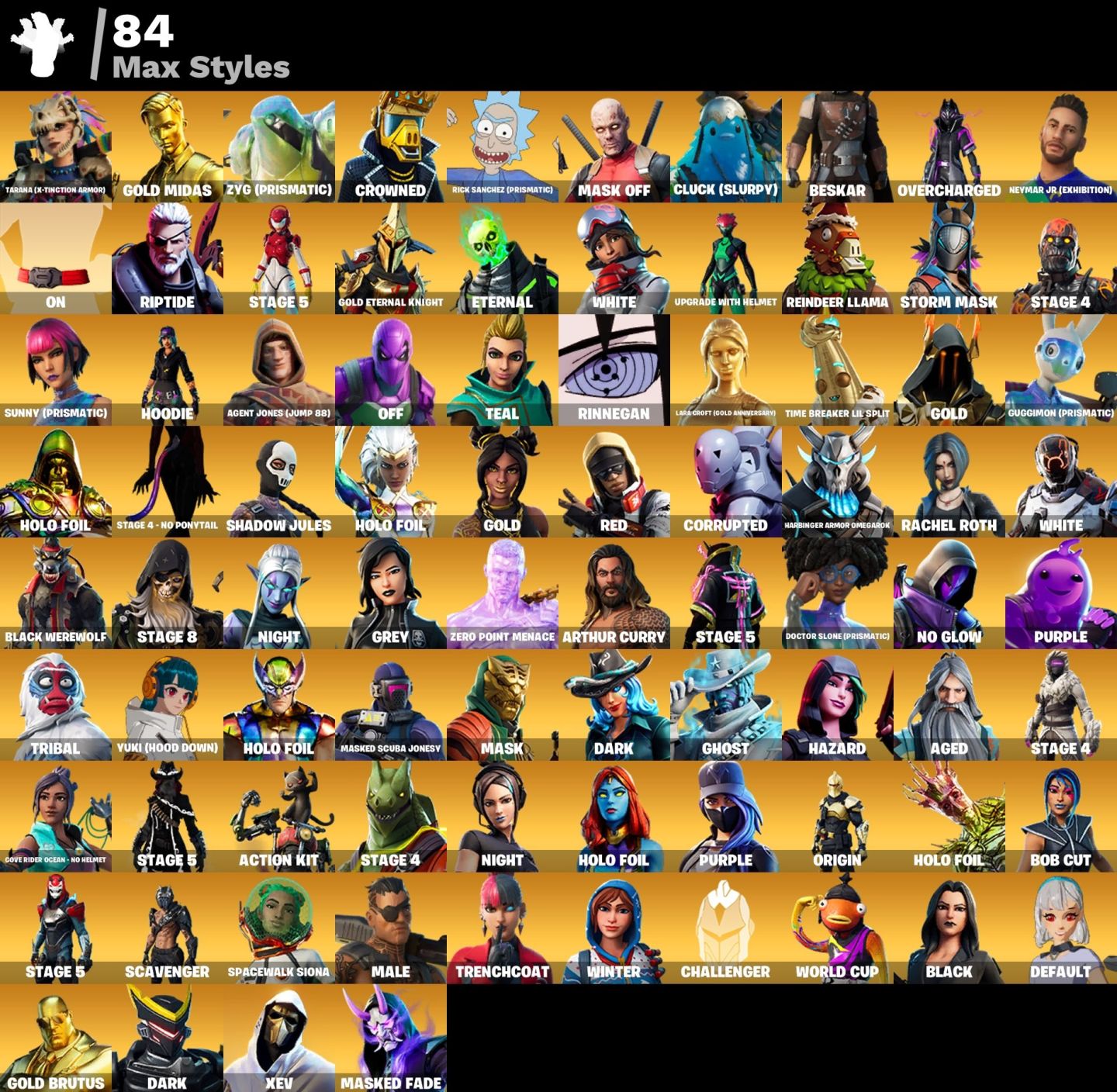 CONTA FORTNITE OG | 196 SKINS | TRAVIS SCOTT | MIDAS | CURSE BUSTER | STW OG e +