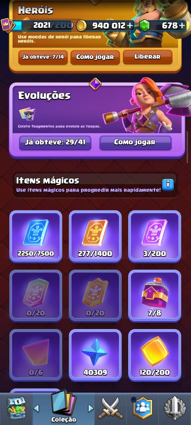 Conta Clash Royale bem encaminhada