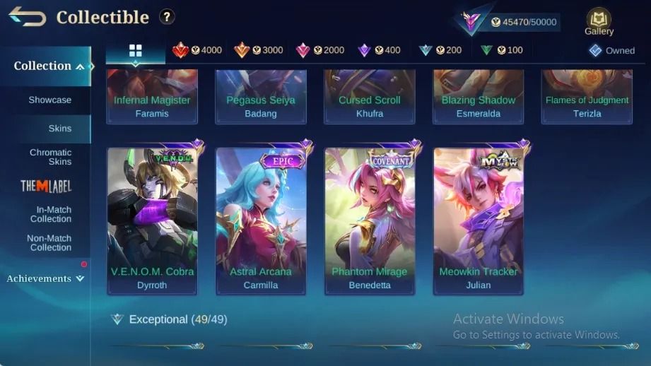 CONTA COM MUITAS SKINS - FULL EMBLEMAS