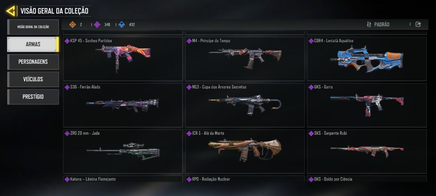 CONTA COD MOBILE +500 SKINS DE ARMA
