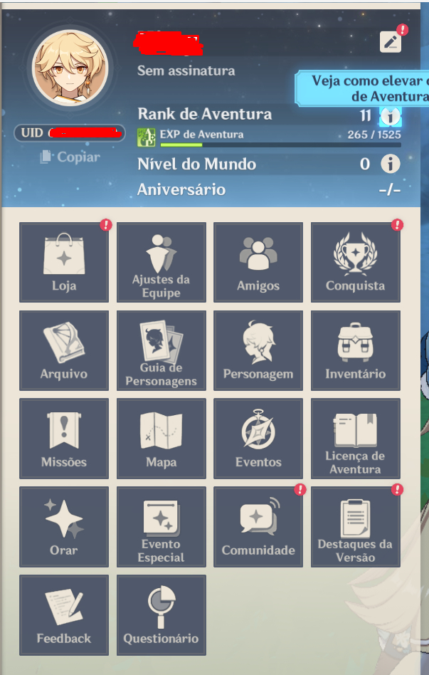 PACK DE CONTAS INICIANTES GENSHIN IMPACT