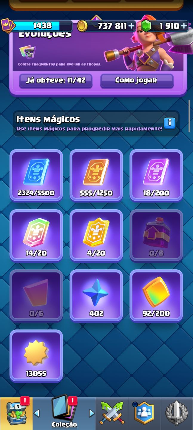 Conta de Clash Royale 10k troféus com muitas gemas