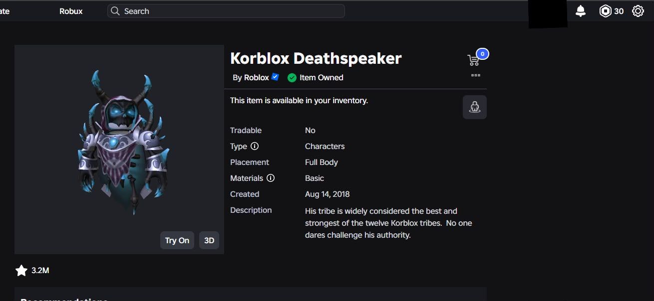 Conta de roblox com korblox