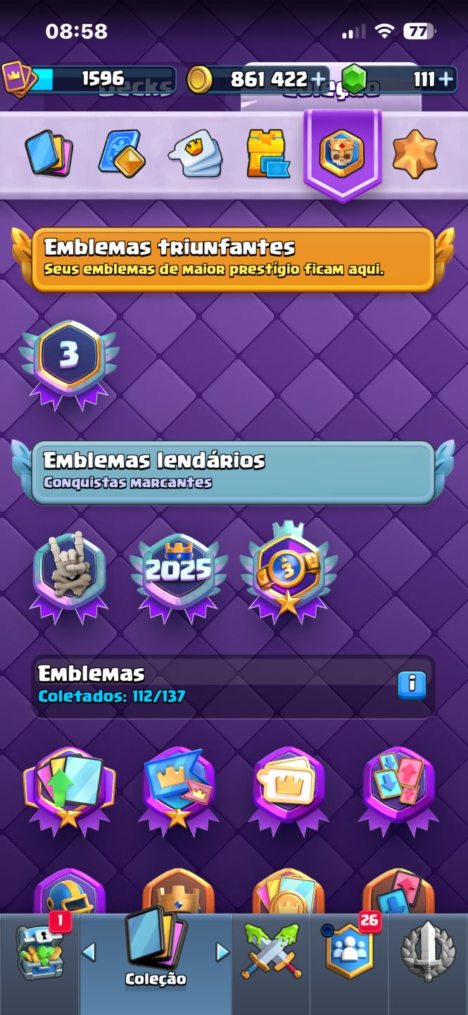 CONTA DE CLASH ROYALE