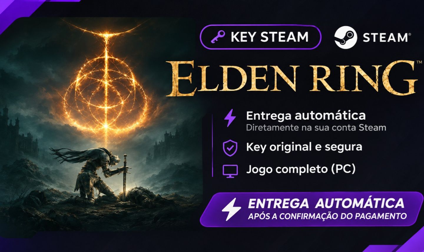 Elden Ring - Key Original Steam - Ativação Direta na Biblioteca