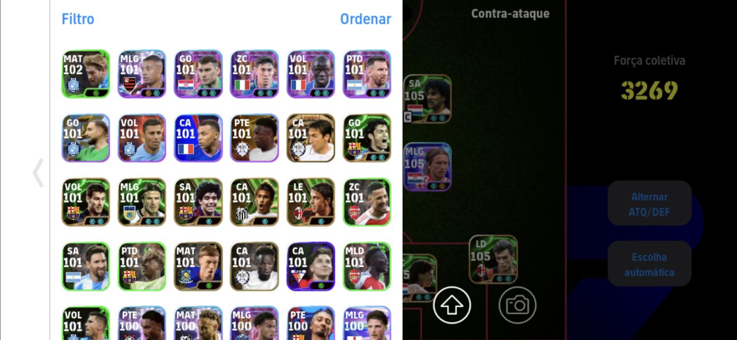 Conta efootball de 3269 buffon 108 big time varane 107 da França hazard 109