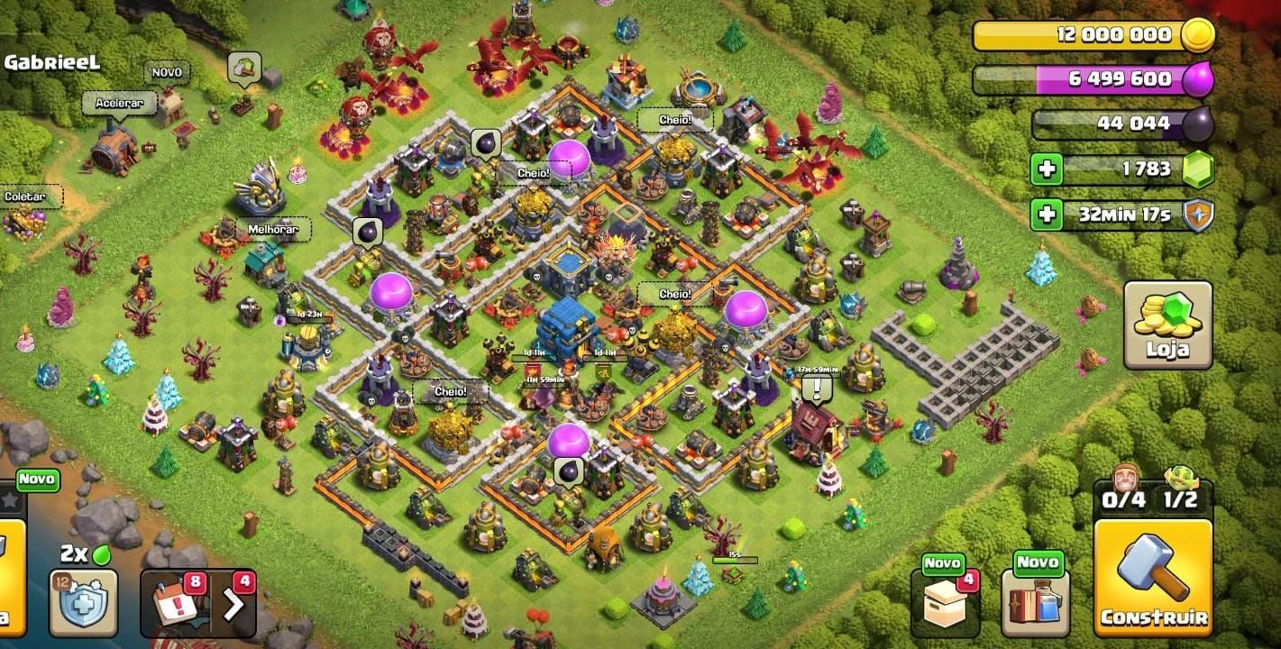 CONTA DE CLASH OF CLANS CV13/CV TH13 + CV12 | NÍVEL 114 | BASE EVOLUÍDA À VENDA