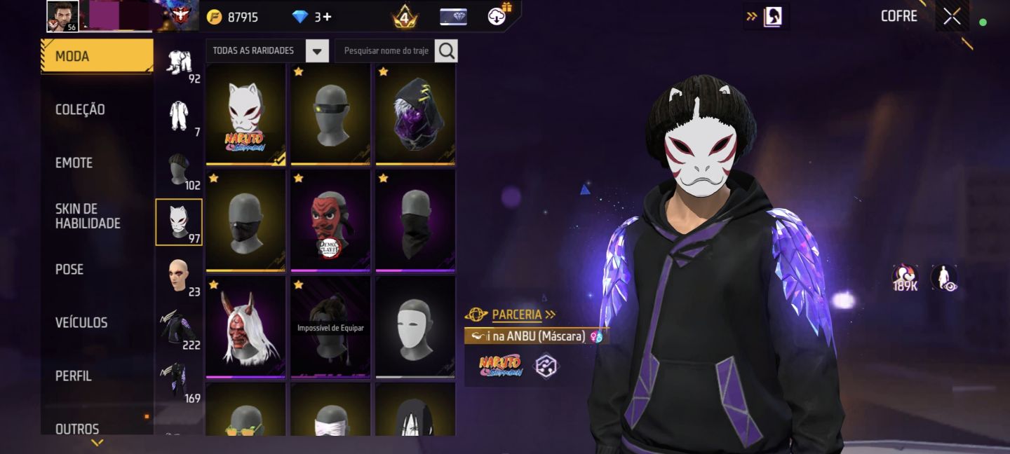 Conta de Free Fire (Angelical)