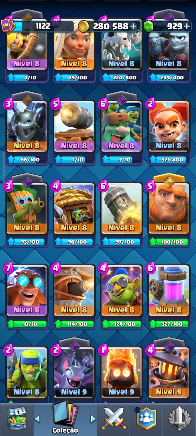 CONTA CLASH ROYALE | BRUXA EVOLUÍDA LVL 14 | 7241 TROFÉUS | 929 GEMAS + 280.588$