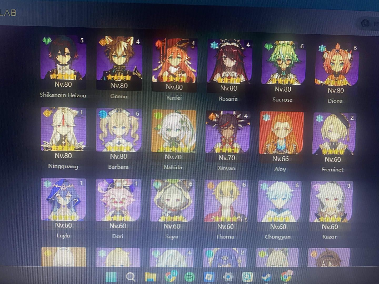 CONTA GENSHIN NVL60 + HSR NVL70. SKIN DA AYAKA E SHENHE (GENSHIN)