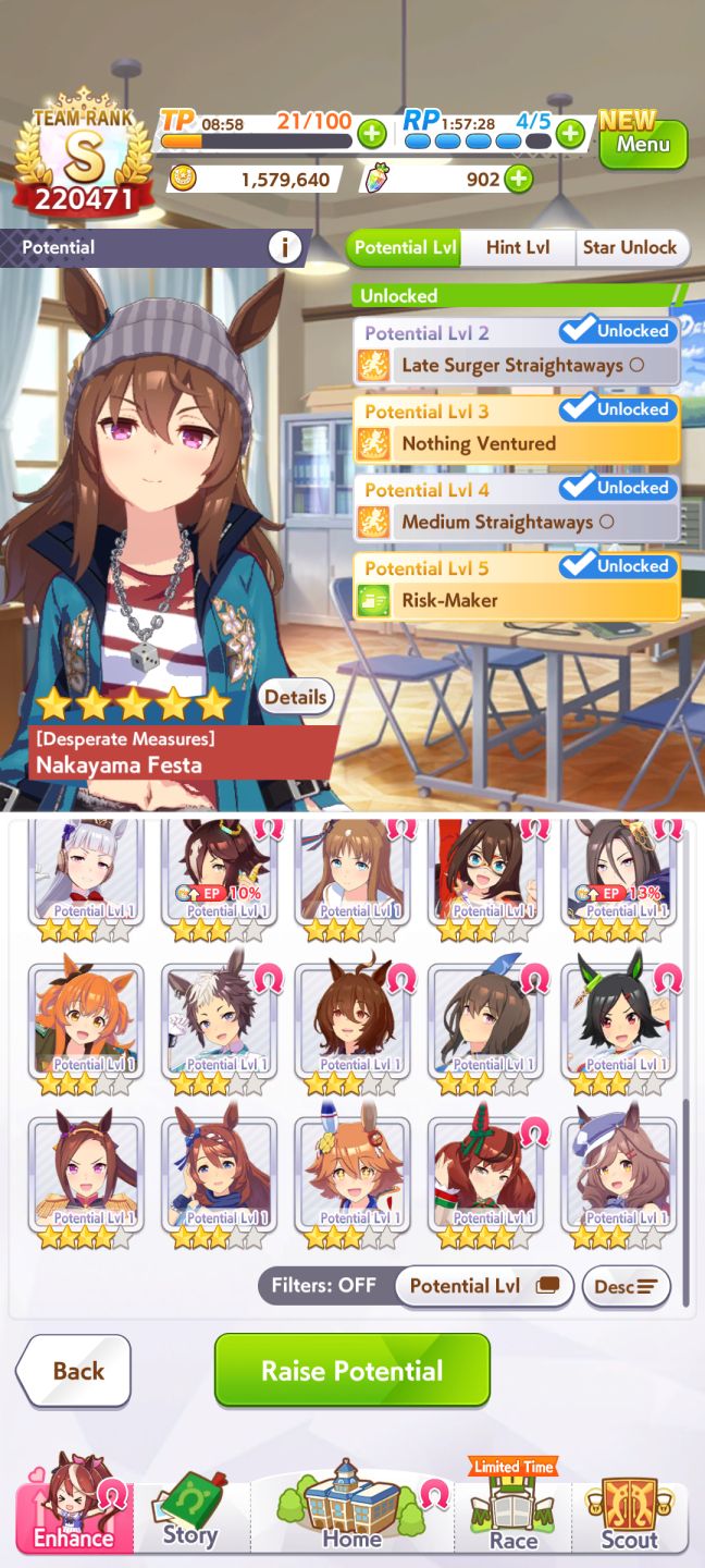 UMAMUSUME | TEAM RANK S | 220K+ | NAKAYAMA FESTA POT 5 | SSR LV50 e +!!!