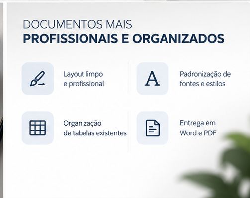 Formatação e Modernização de Documentos | Word, PDF e Relatórios Profissionais