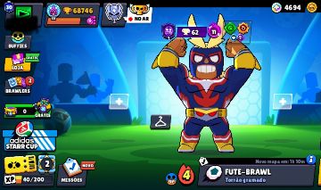 Conta de brawl rara com skin do all might e muito mais
