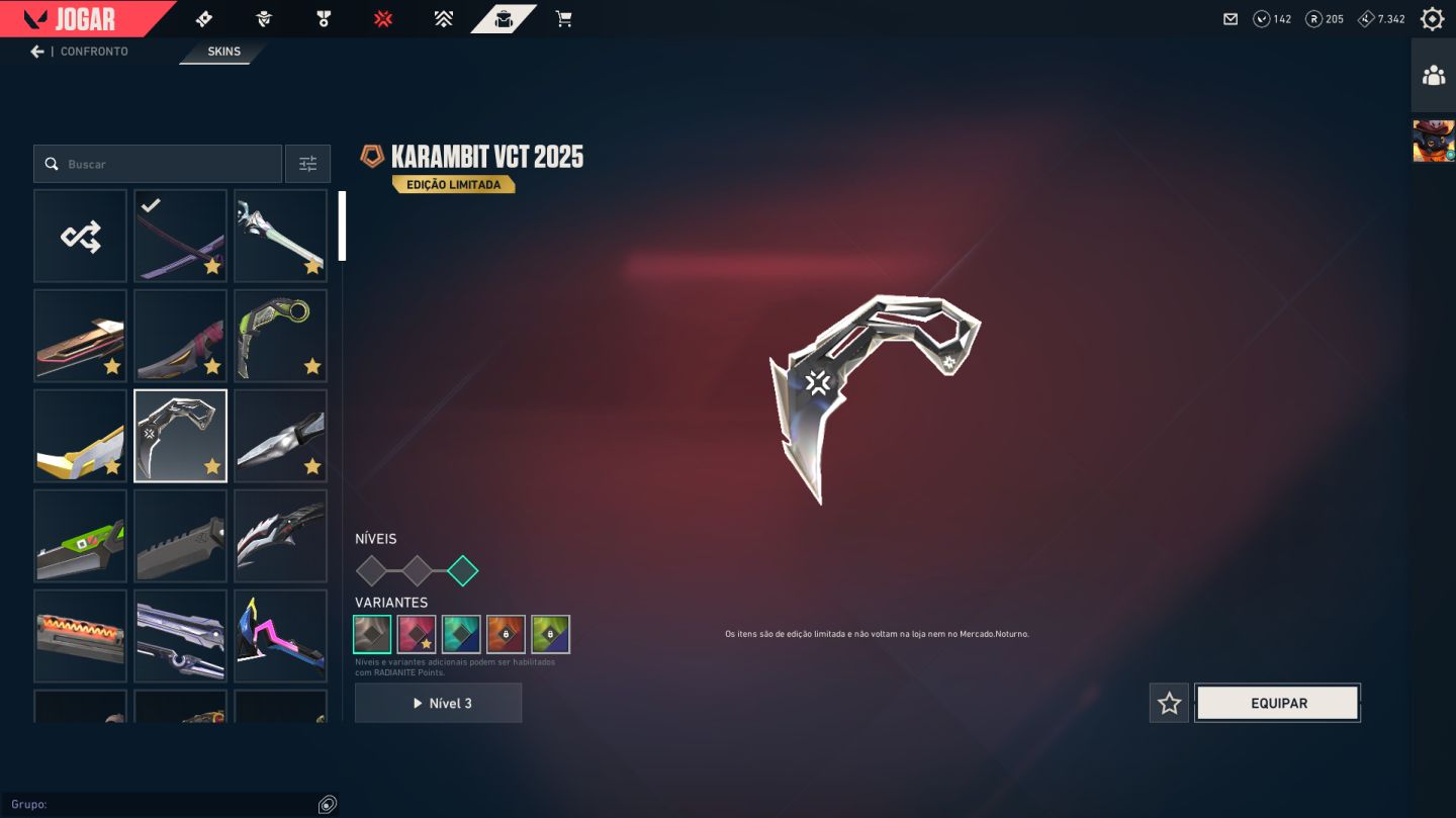 CONTA VALORANT FULL | VANDAL KURONAMI + VANDAL ARCANE + KARAMBIT VCT 2025 + SKIN