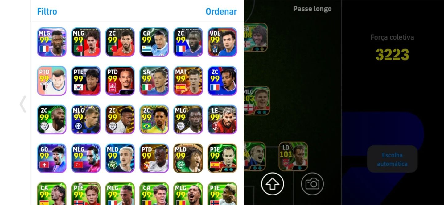 Conta Efootball Força 3240 com Best, Ronaldinho, Bellingham, Hazard, Pelé Etc