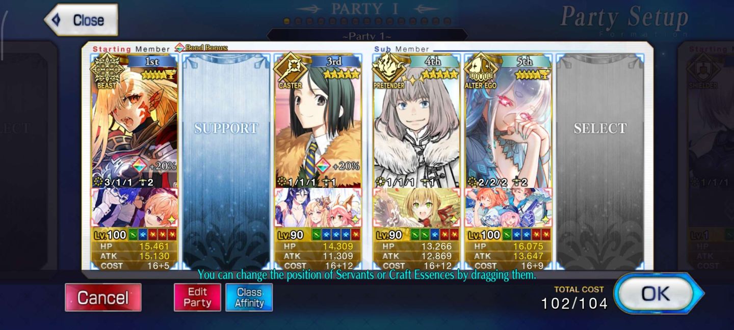 FGO NA 9 SSR (11 NP) | Tiamat NP2 + Draco NP2 | Oberon | Starter Camelot