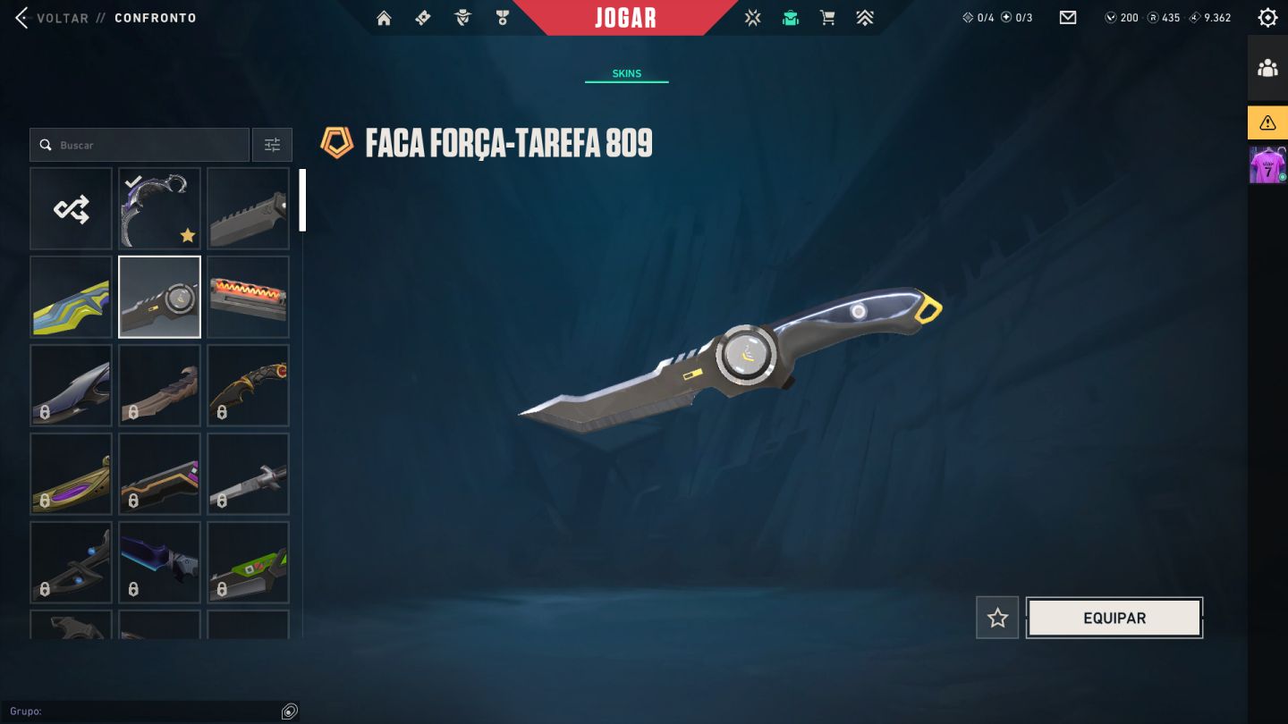 CONTA VALORANT - KARAMBIT SAQUEADOR, VADAL RGX, PANTHON GLITCHPOP - LV129