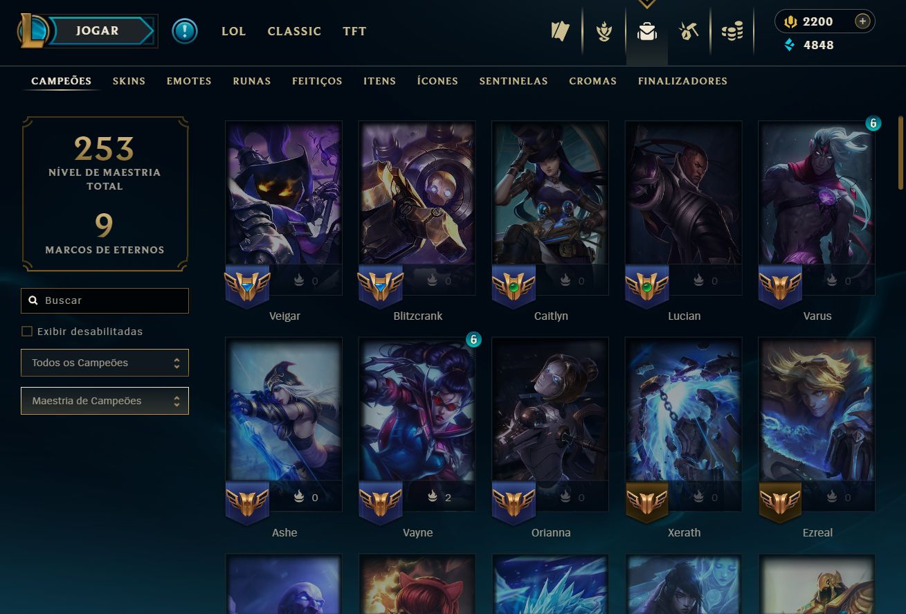 [ACESSO IMEDIATO] Ranked Open 67 Skins 72 Campeões 2200 RP