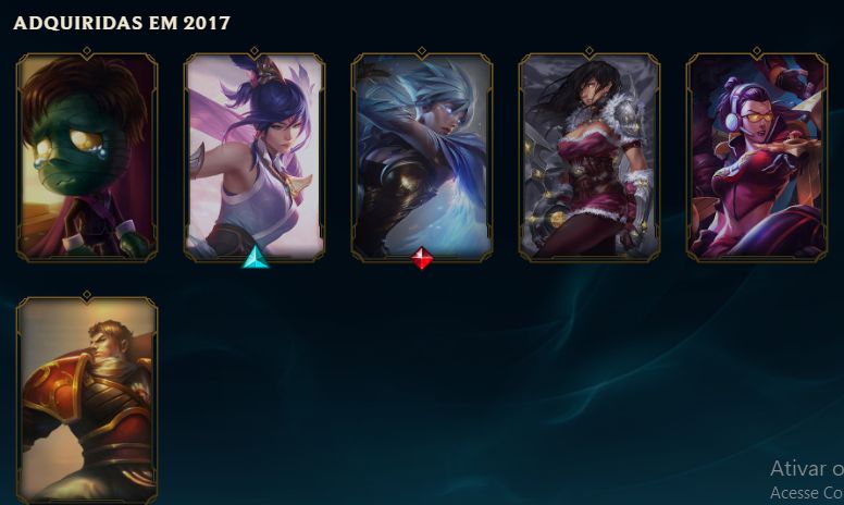Conta lol unranked 69 campeoes-64 skin +19 mil de essencia azul