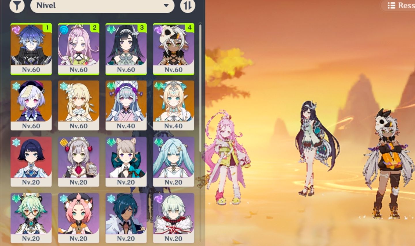 Reroll America ar 47 Flins + Vesna pity 78 + 40 tiros, passe e benção Liyue