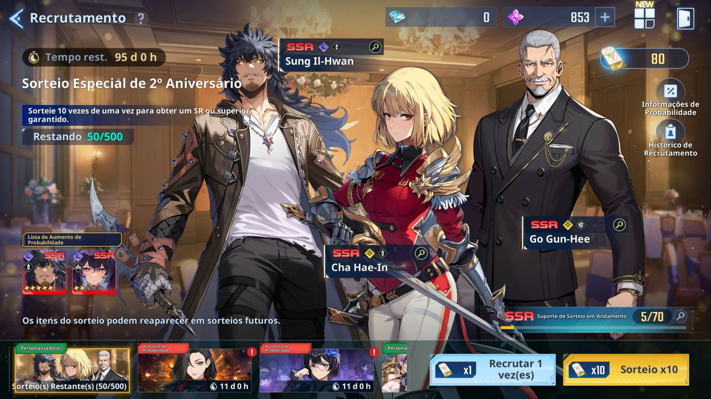 CONTA SOLO LEVELING: ARISE MUITOS SSR + RECURSOS