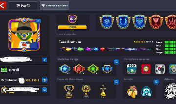 Conta 8 Ball Pool + 60 Tacos Full + ID Sincronizado + Poder de Coleção 100
