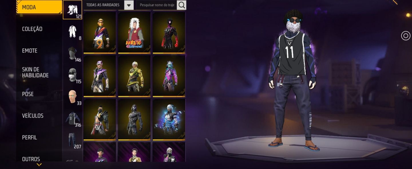 CONTA FF RARA BARBA DO VELHO+CALÇAS DOWN+6ANOS+JIRAIYA+ONE PUNCH MAN ETC